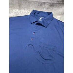 Horn Legend Polo Shirt Men's Large Blue Performance Short Sleeve Golf Outdoor